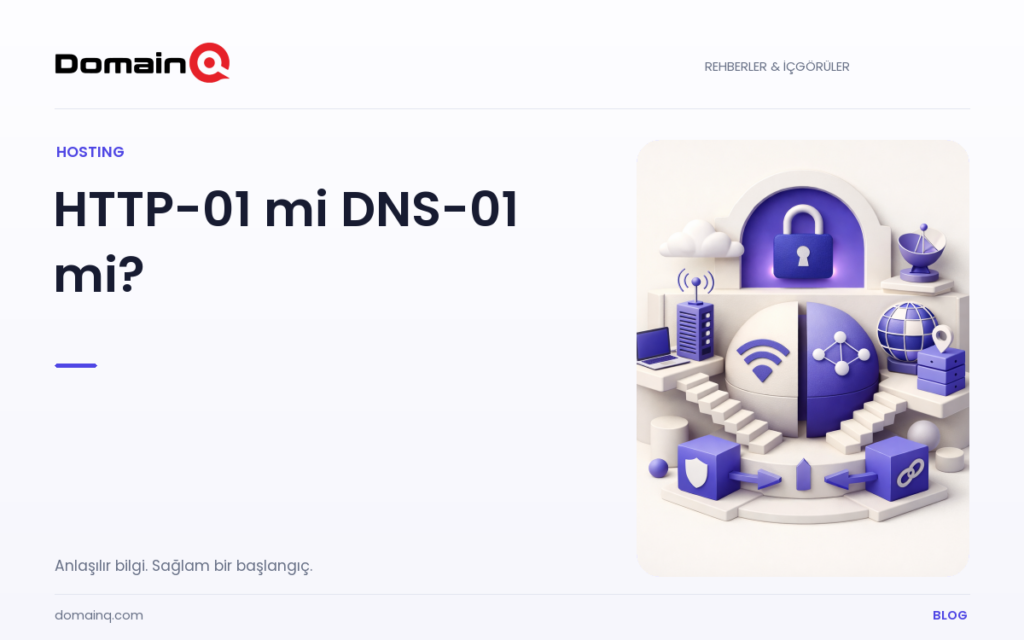 ACME Sertifika Yenilemesinde HTTP-01 ve DNS-01 Bağımlılıkları Nasıl Karşılaştırılır? — DomainQ blog kapak görseli