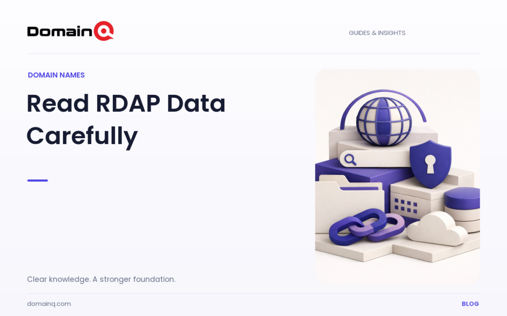 Why Can Domain Information Look Limited in an RDAP Response? — DomainQ blog cover illustration